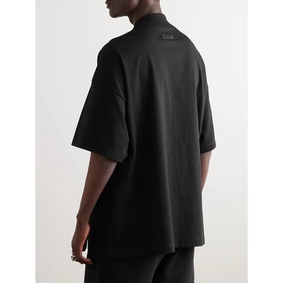 Fear Of God Essentials SS23 Mock Neck Half Sleeve Oversized T-Shirt Jet Black XS - Picture 3 of 12